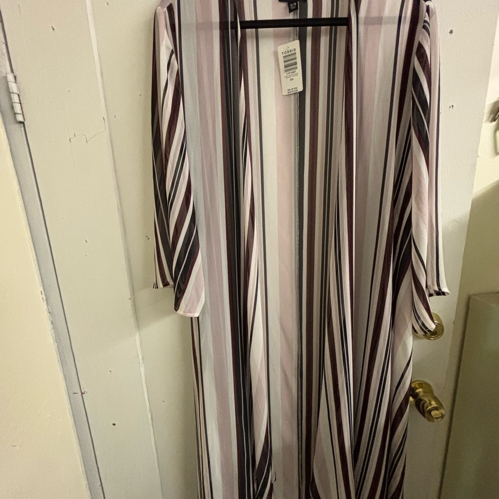 Torrid Multicolor Striped Kimono